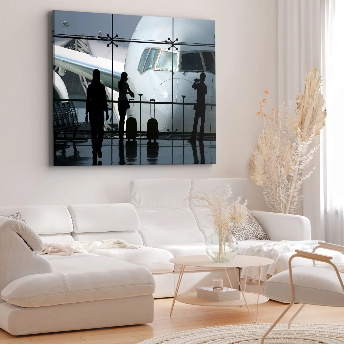 Schilderen op canvas - Vis a vis op de luchthaven - 120x80 cm