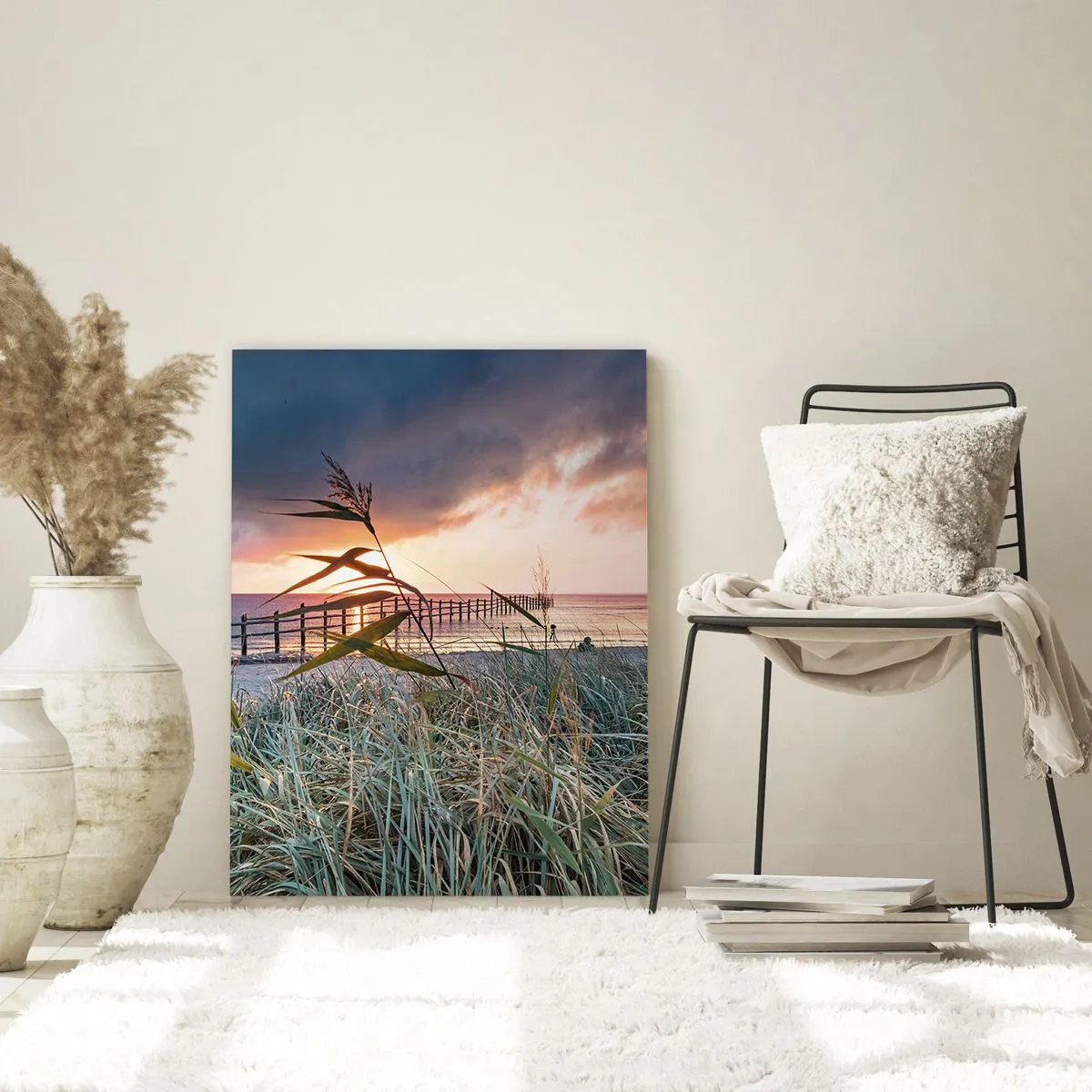 Schilderen op glas - Het gaat niet met de wind mee - 80x120 cm