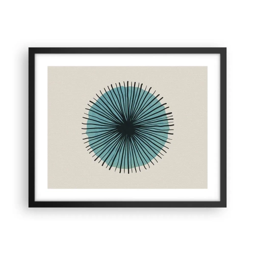 Poster in een zwarte lijst - Stralend in het blauw - 50x40 cm