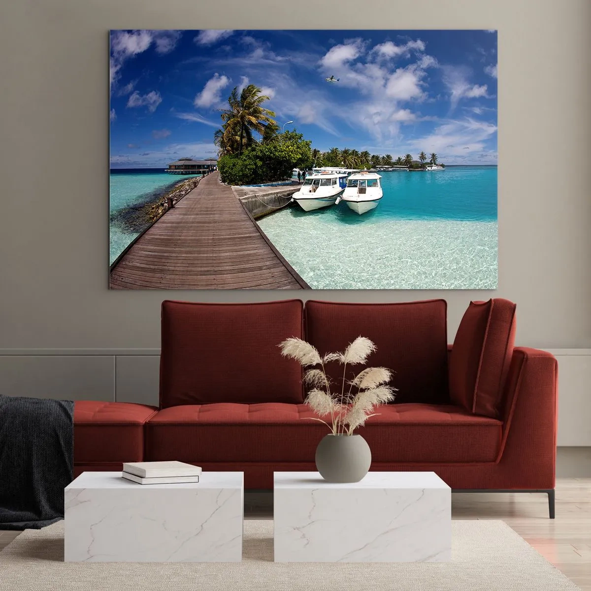 Schilderen op glas - Toch bestaat het paradijs - 100x70 cm