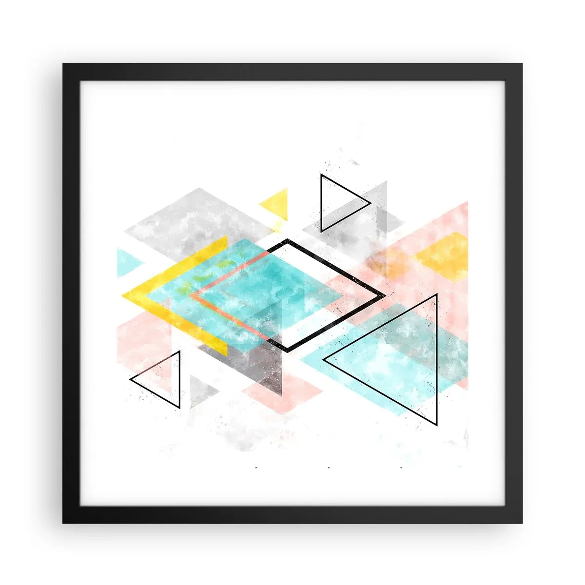 Poster in een zwarte lijst - Geometrisch spel - 40x40 cm