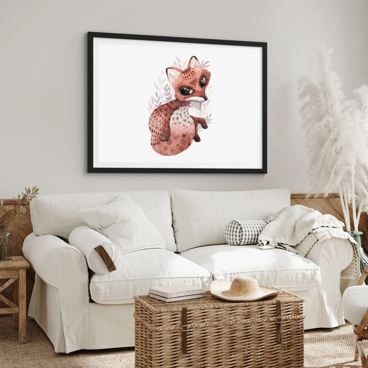 Poster in een zwarte lijst - Houd er gewoon van - 70x50 cm