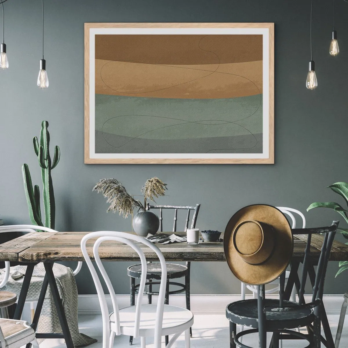 Een poster in een licht eiken lijst - Horizontale compositie - 91x61 cm