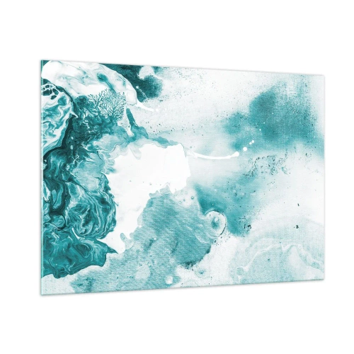 Schilderen op glas - Moerast van blauw - 100x70 cm