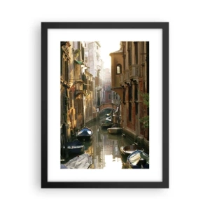 Poster in een zwarte lijst - In een Venetiaans steegje - 30x40 cm