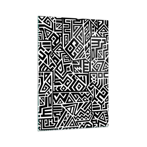 Schilderen op glas - Pre-Columbiaanse compositie - 70x100 cm