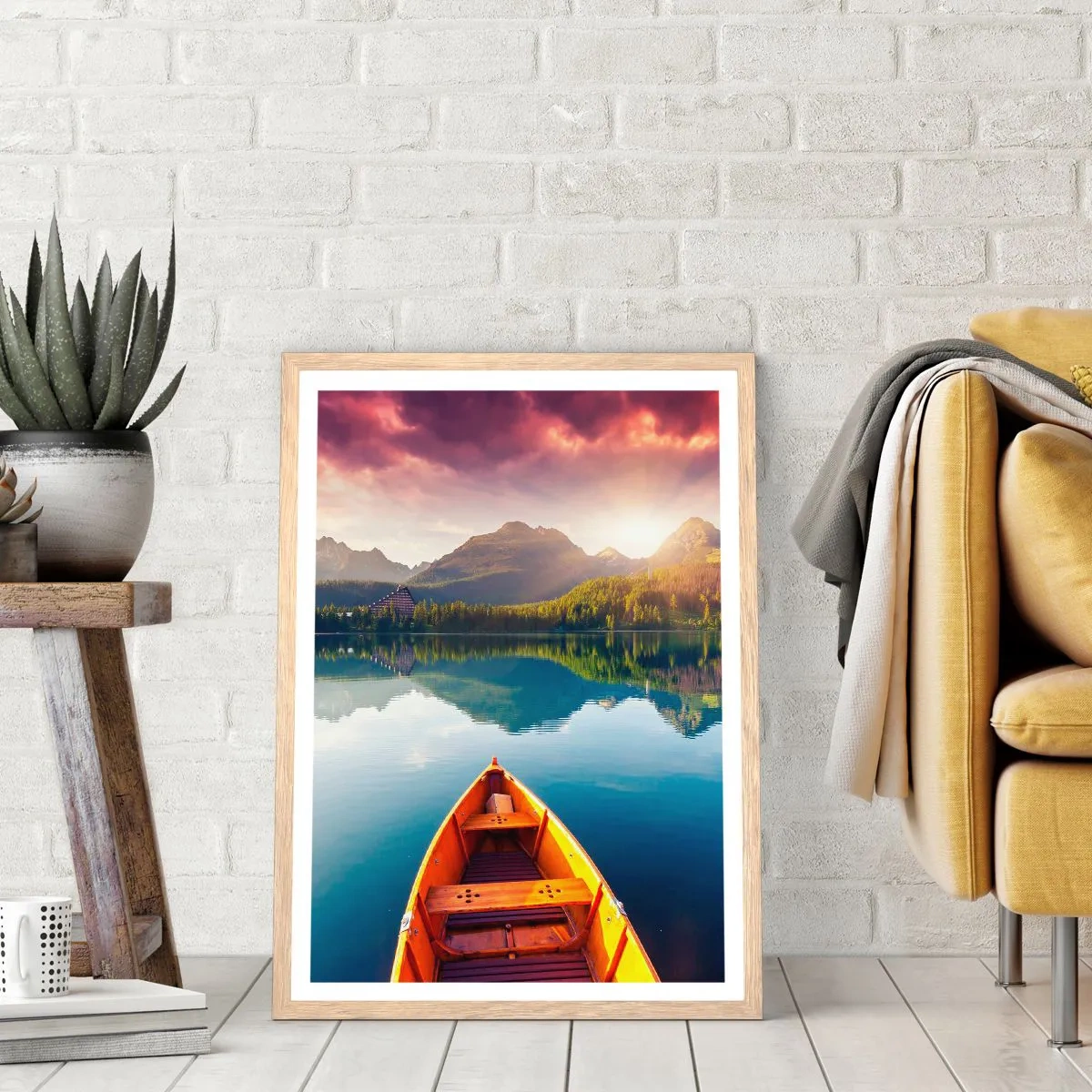 Een poster in een licht eiken lijst - Niets tegen de natuur - 70x100 cm