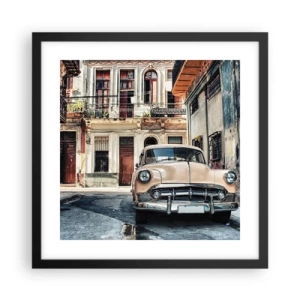 Poster in een zwarte lijst - De siësta in Havana - 40x40 cm