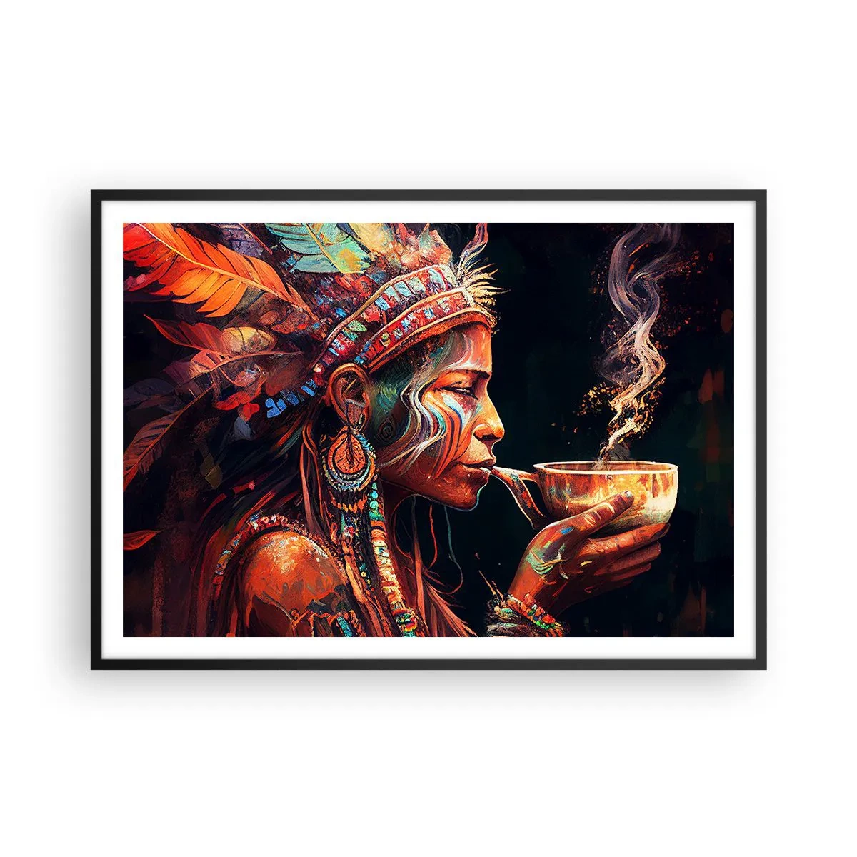 Poster in een zwarte lijst - Magisch ritueel - 100x70 cm