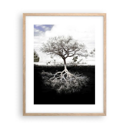 Een poster in een licht eiken lijst - De natuur van de wereld ontdekken - 40x50 cm