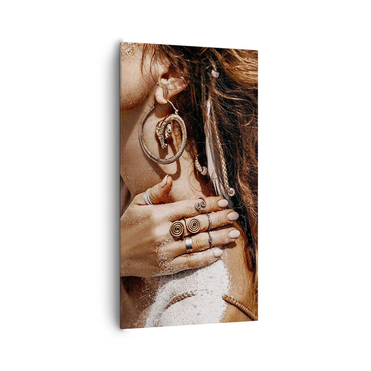 Schilderen op canvas - Koningin van het wilde strand - 65x120 cm