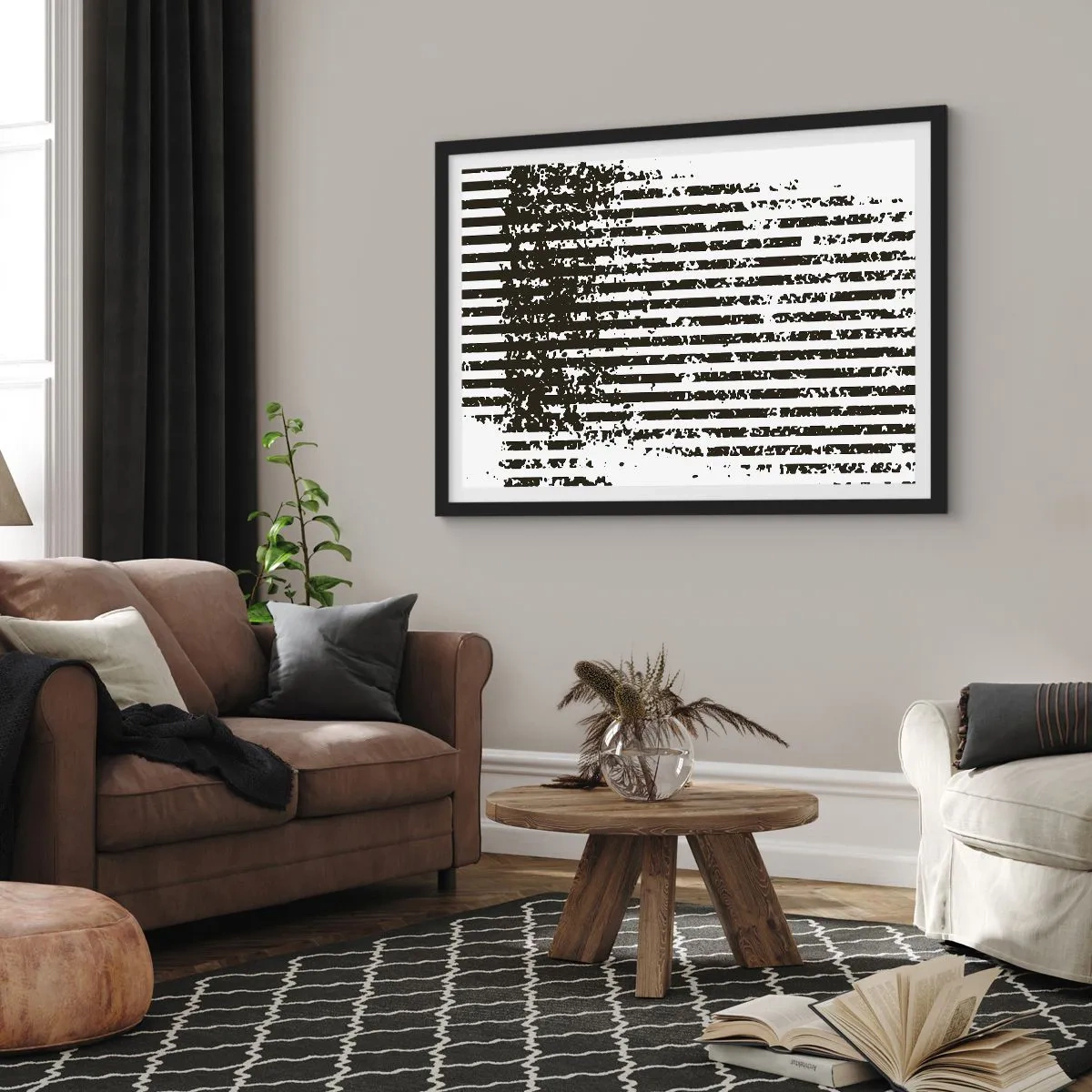 Poster in een zwarte lijst - Ritme en ruis - 50x40 cm