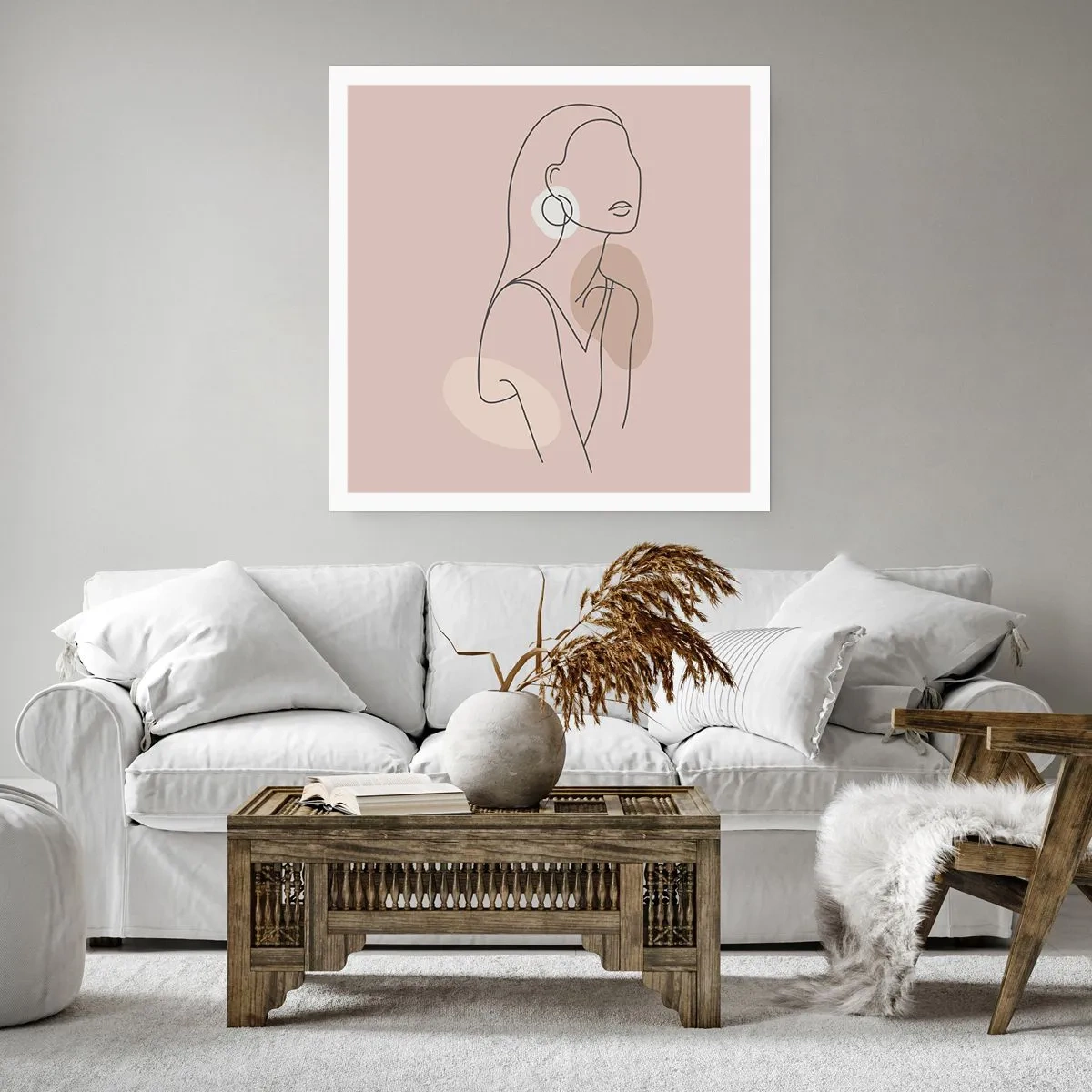 Poster - meisjesachtig icoon - 30x30 cm