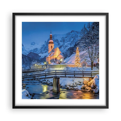 Poster in een zwarte lijst - Kerstgeest - 50x50 cm