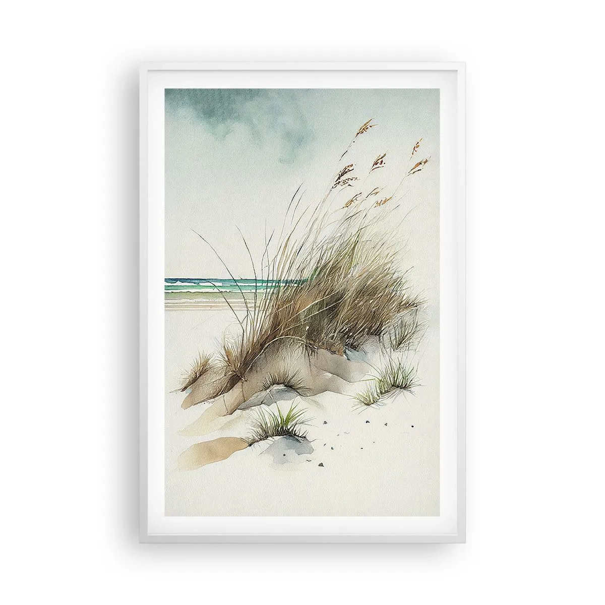 Poster in een witte lijst - Bedekt met zand - 61x91 cm