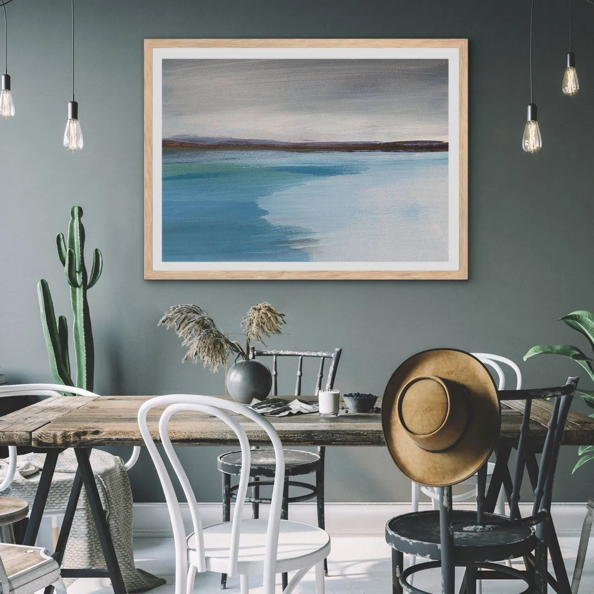 Een poster in een licht eiken lijst - Horizontaal landschap - 50x40 cm