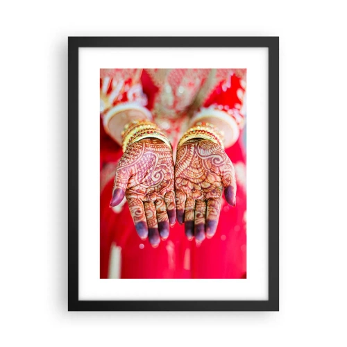 Poster in een zwarte lijst - Klaar om je geluk te vangen? - 30x40 cm