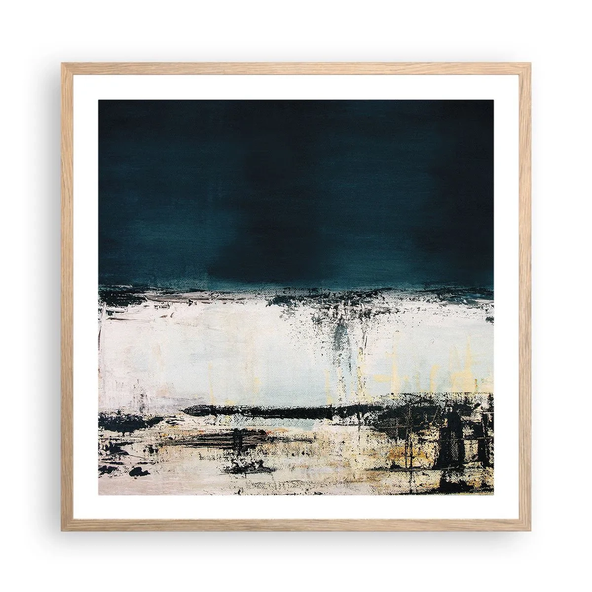 Een poster in een licht eiken lijst - Horizontale compositie - 60x60 cm