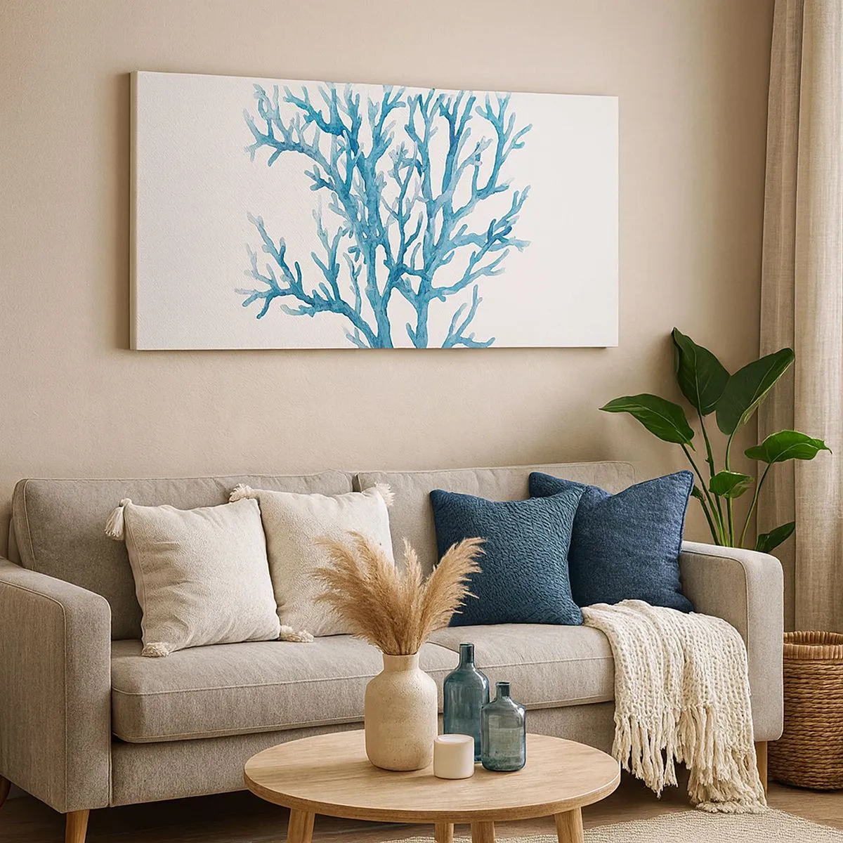 Schilderen op canvas - Nautische filigraan - 100x40 cm