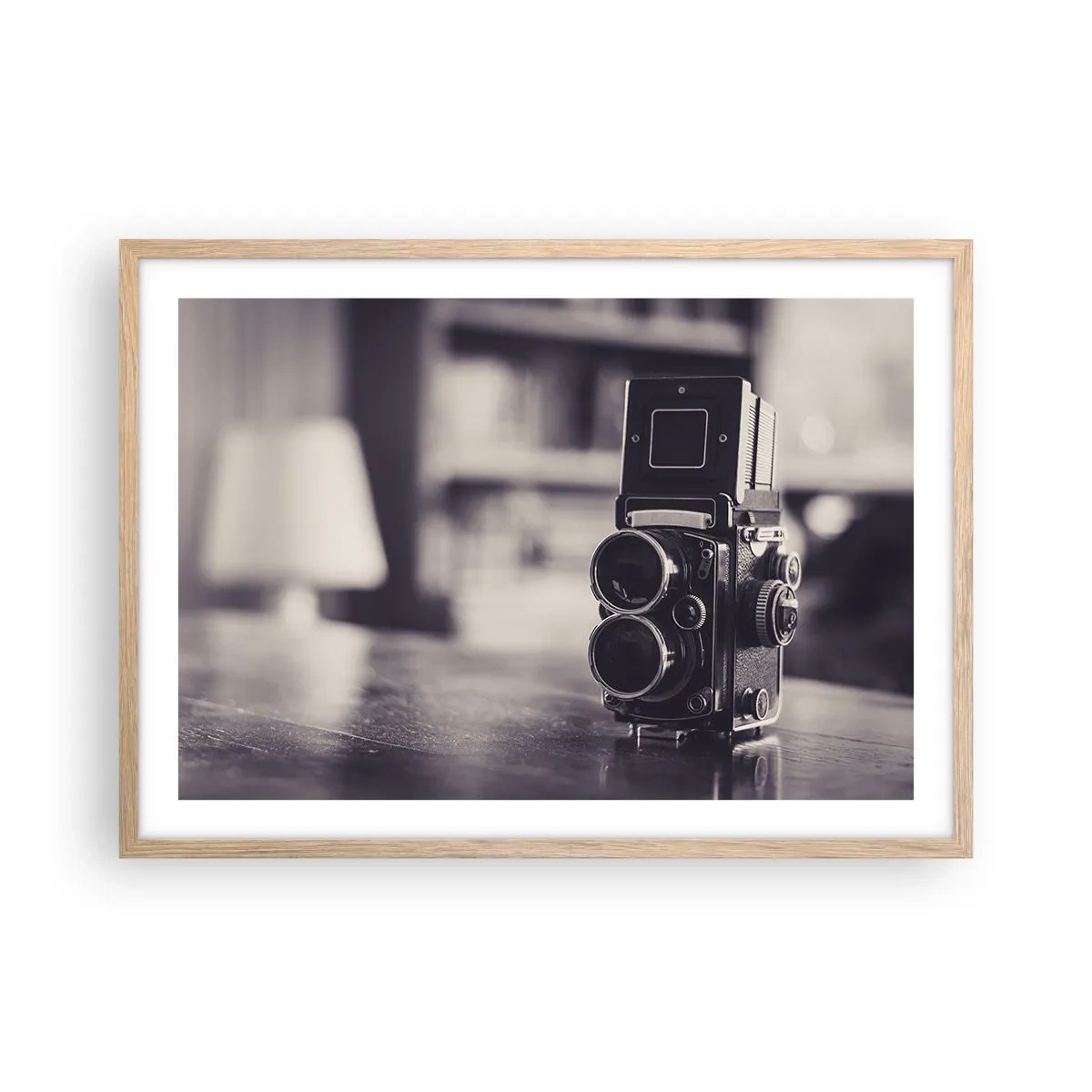 Een poster in een licht eiken lijst - De magie van oude fotografie - 70x50 cm