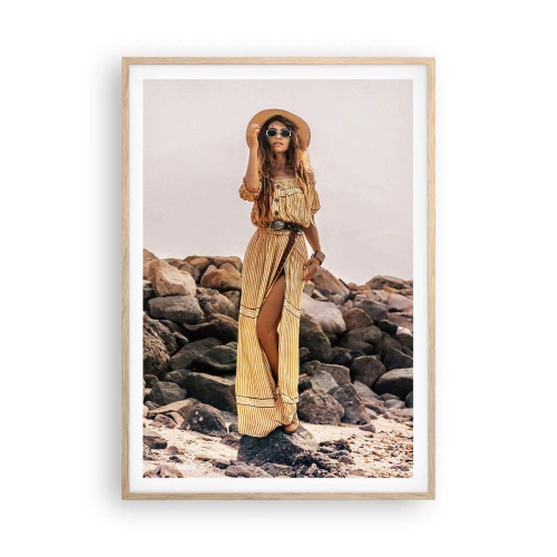 Een poster in een licht eiken lijst - De magie van stenen - 70x100 cm