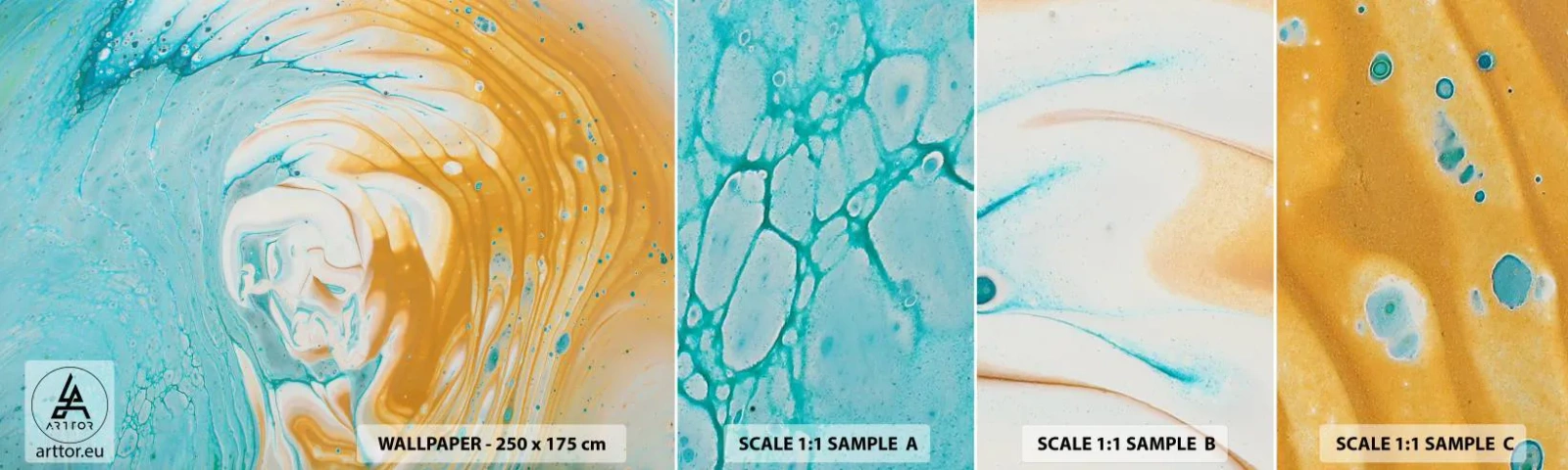 Fotobehang Staaltje Standard Eco - Pastel werveling - Abstractie, Deel, Moderne kunst - 100x30 cm
