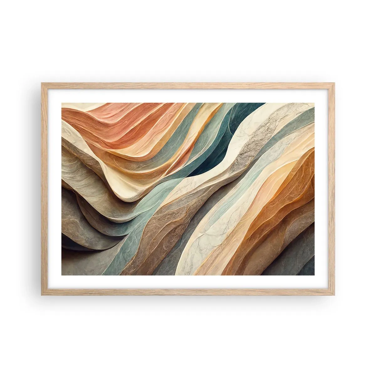 Een poster in een licht eiken lijst - Het moment vóór de verandering - 70x50 cm