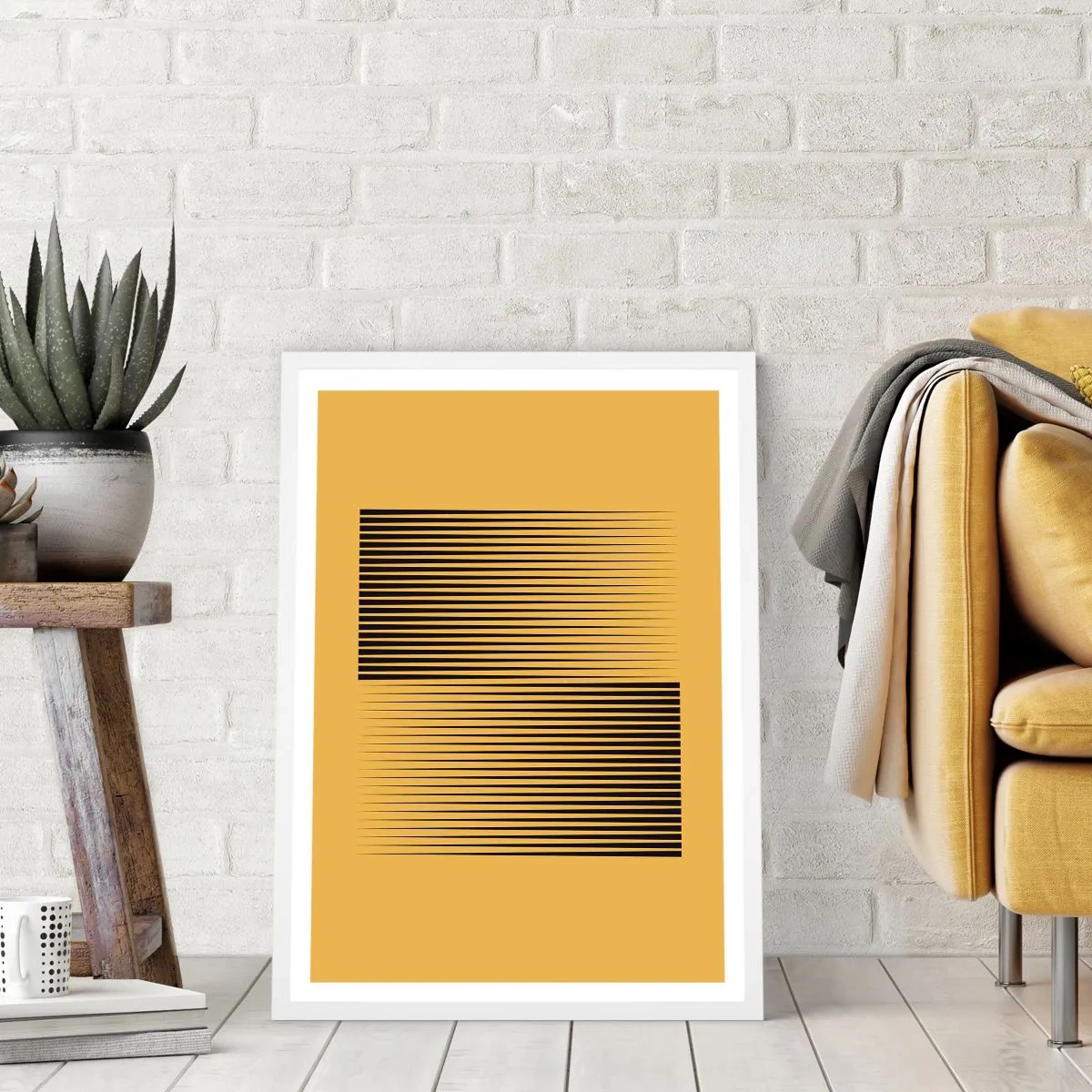 Poster in een witte lijst - Vierkant van tegenpolen - 30x40 cm