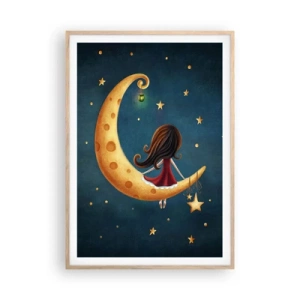 Een poster in een licht eiken lijst - Een keer… - 70x100 cm