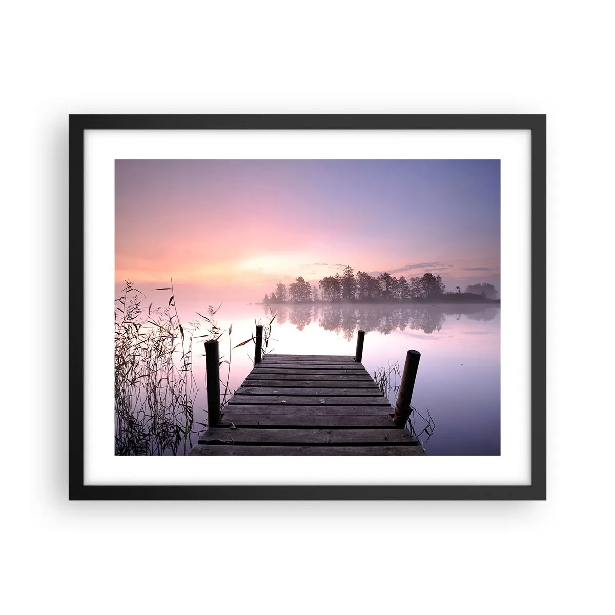 Poster in een zwarte lijst - Van de lila mist... - 50x40 cm
