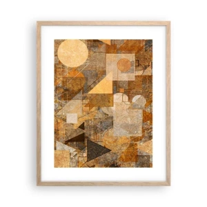 Een poster in een licht eiken lijst - Een kubistische studie van brons - 40x50 cm