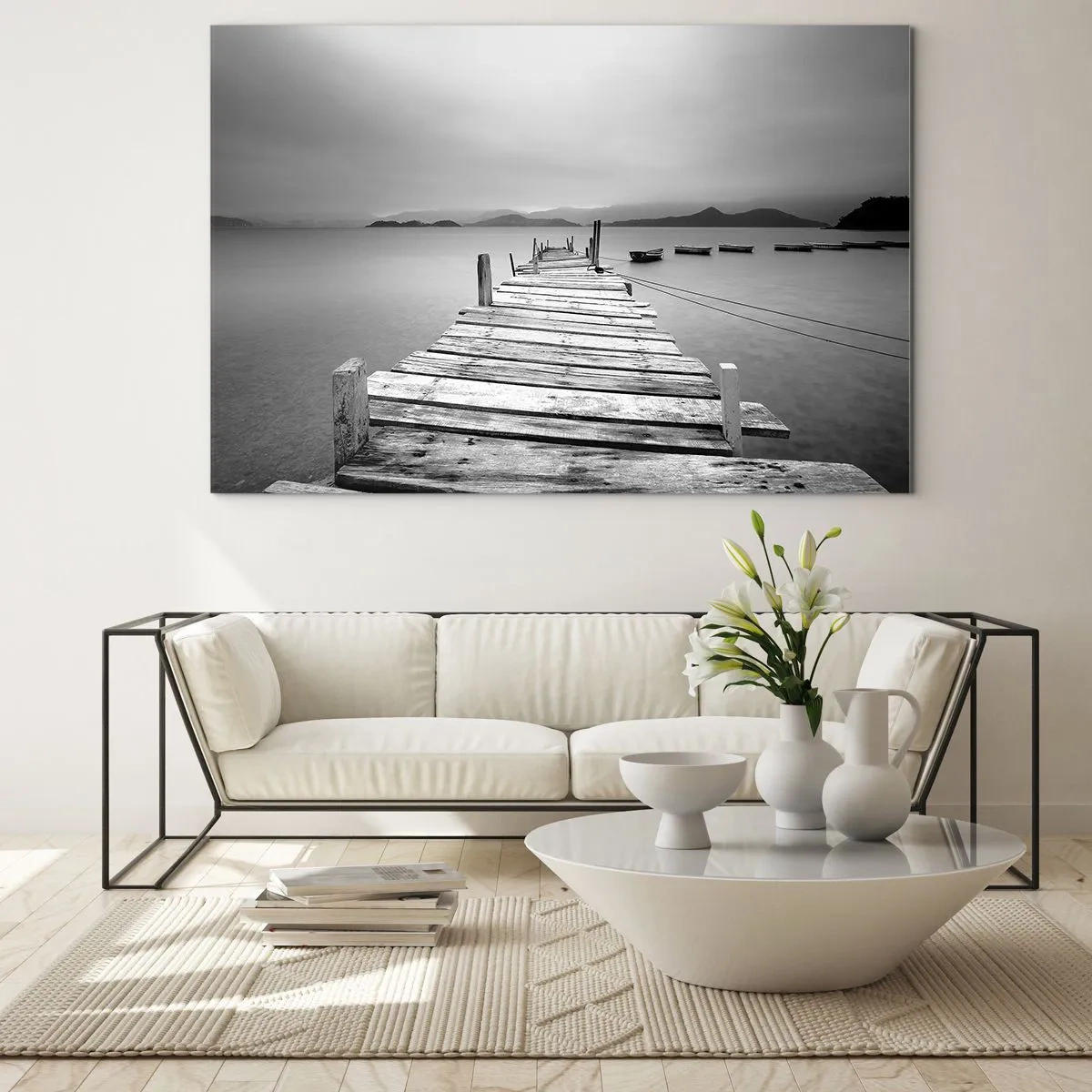 Schilderen op glas - Achter bergen en zeeën - 100x70 cm
