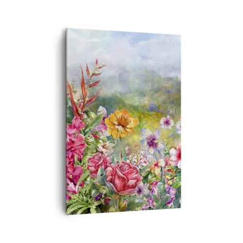 Schilderen op canvas - Een tuin die gek is geworden - 70x100 cm