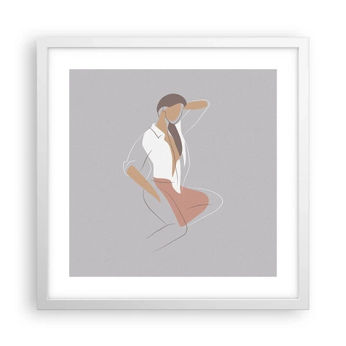 Poster in een witte lijst - Omtrek van gracieusheid - 40x40 cm