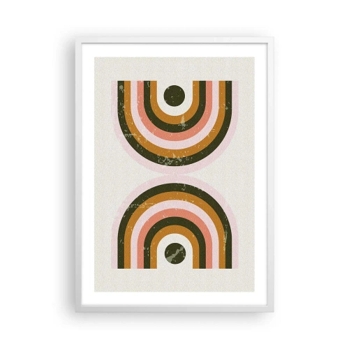 Poster in een witte lijst - Tweeling abstractie - 50x70 cm