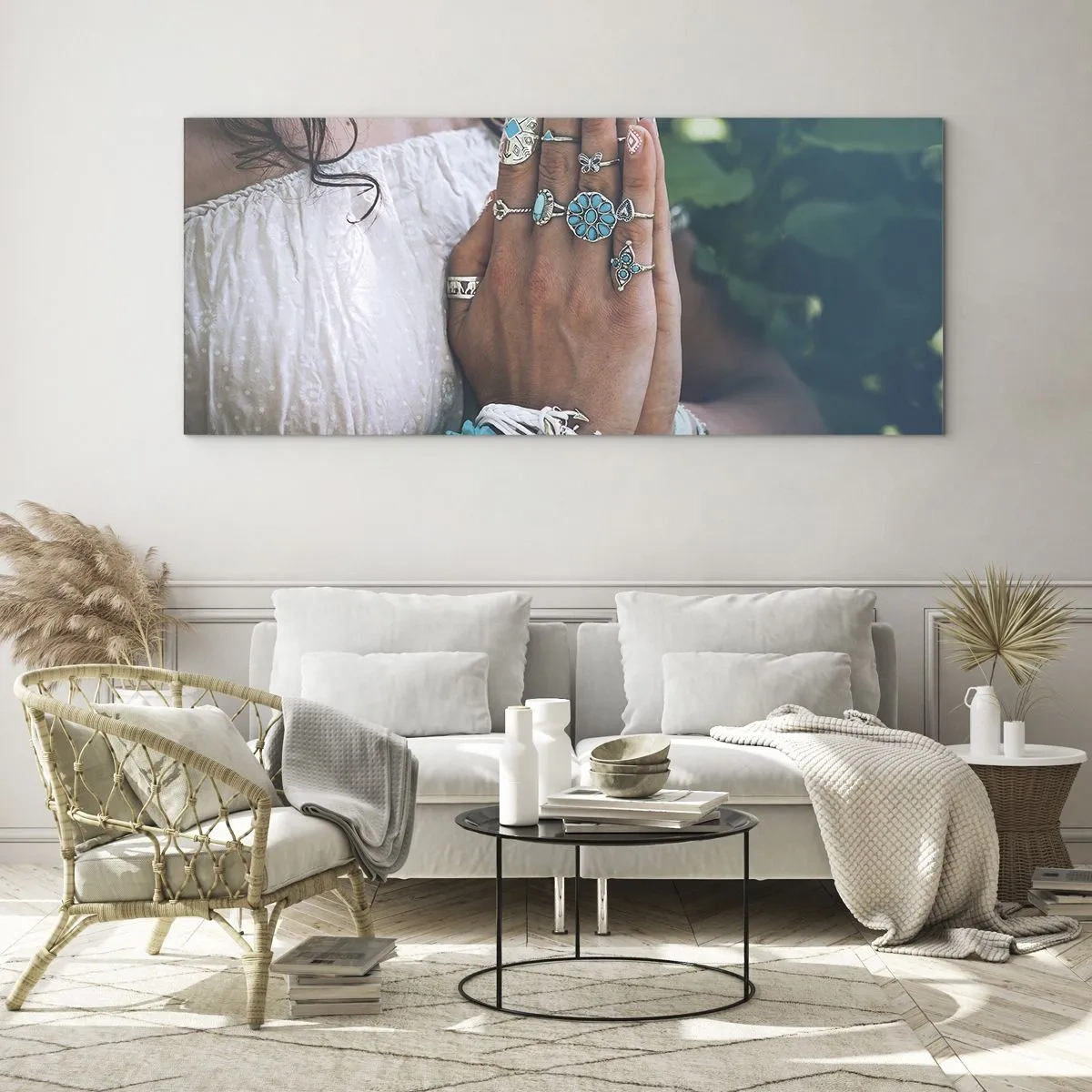 Schilderen op glas - Welkom in het centrum van het zijn - 160x50 cm