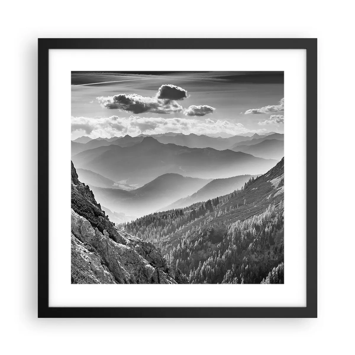 Poster in een zwarte lijst - Tot aan de horizon - 40x40 cm