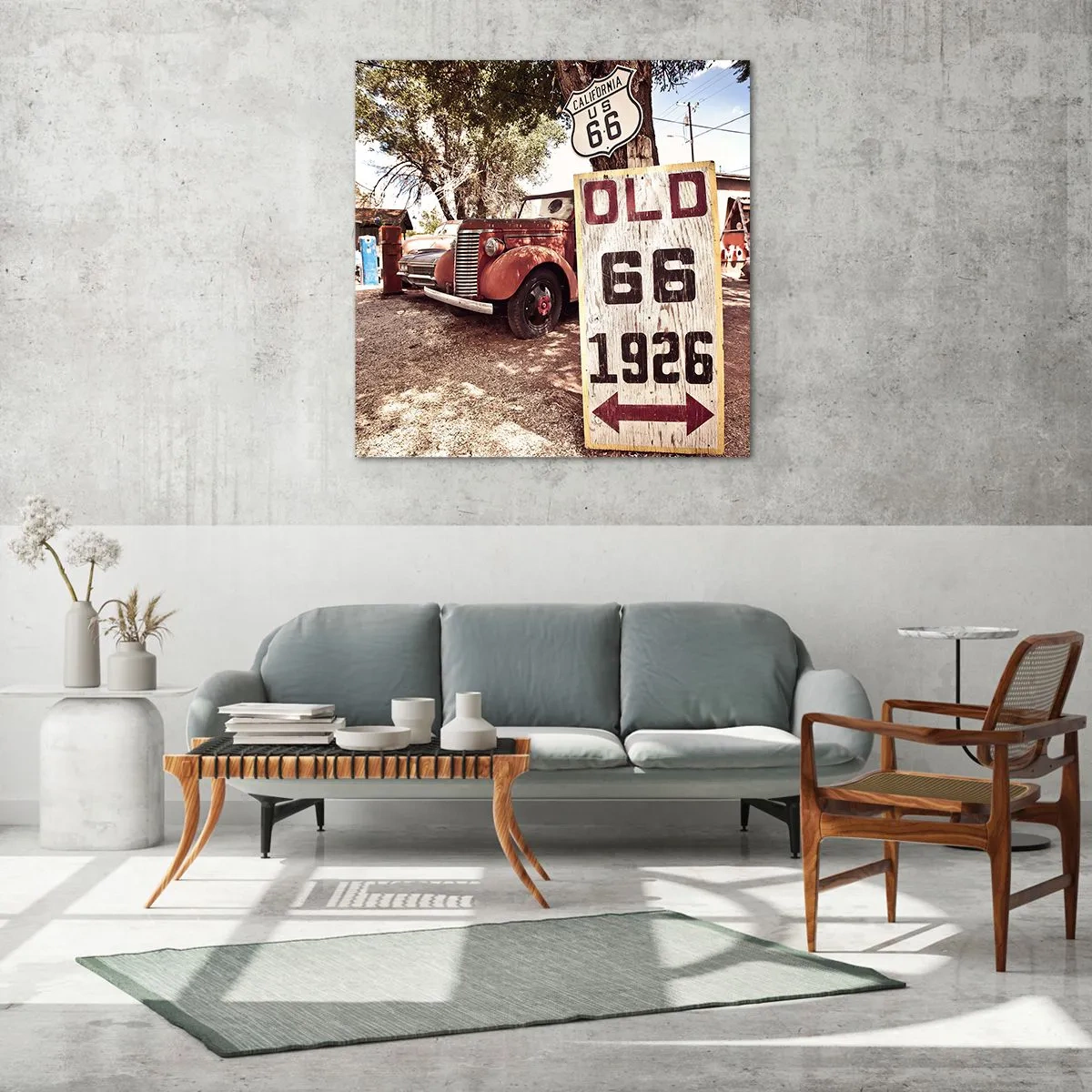 Schilderen op glas - Een legende van de Amerikaanse provincie - 30x30 cm