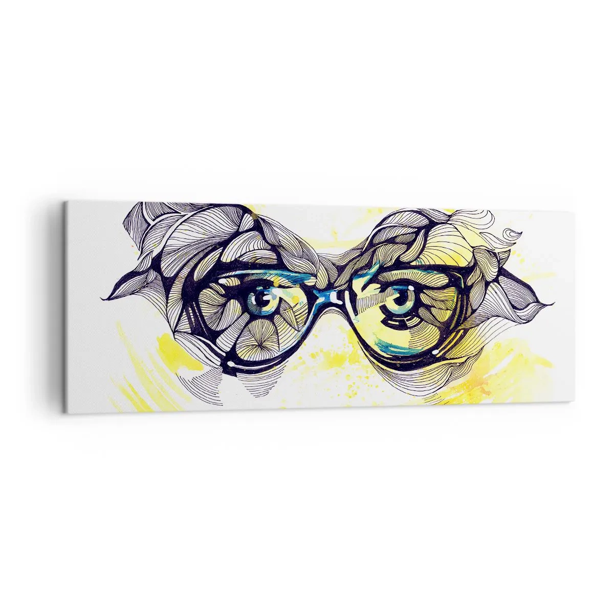 Schilderen op canvas - Door een blauwe bril - 140x50 cm