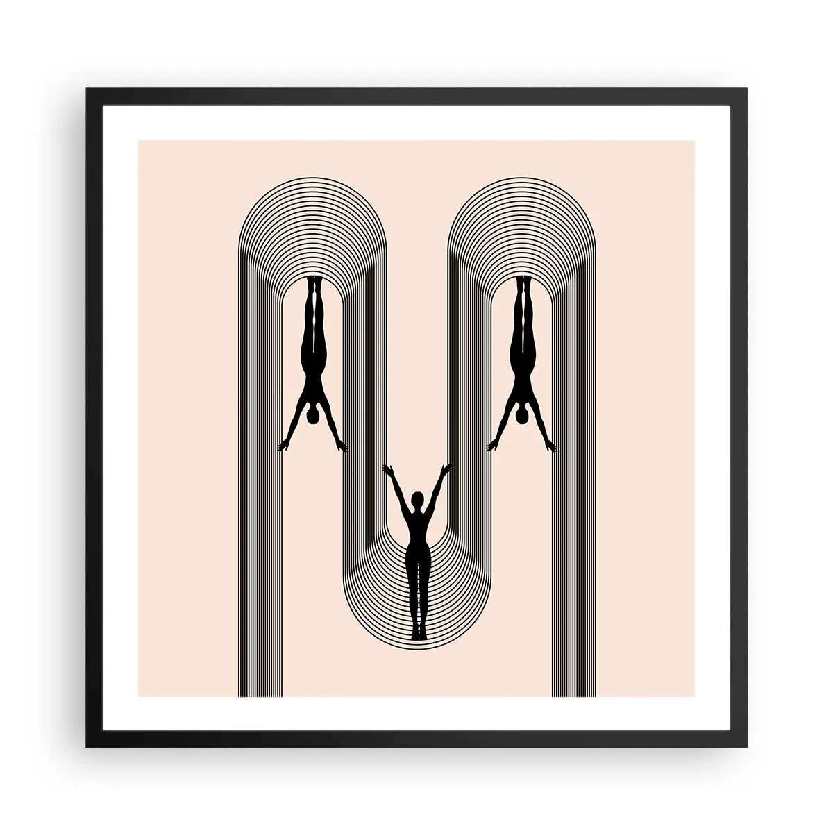 Poster in een zwarte lijst - Op zijn kop - 60x60 cm