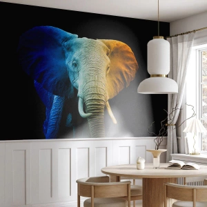 Fotobehang Premium Canvas - Excentriek, niet raar - Abstractie, Olifant, Dieren - 150x105 cm
