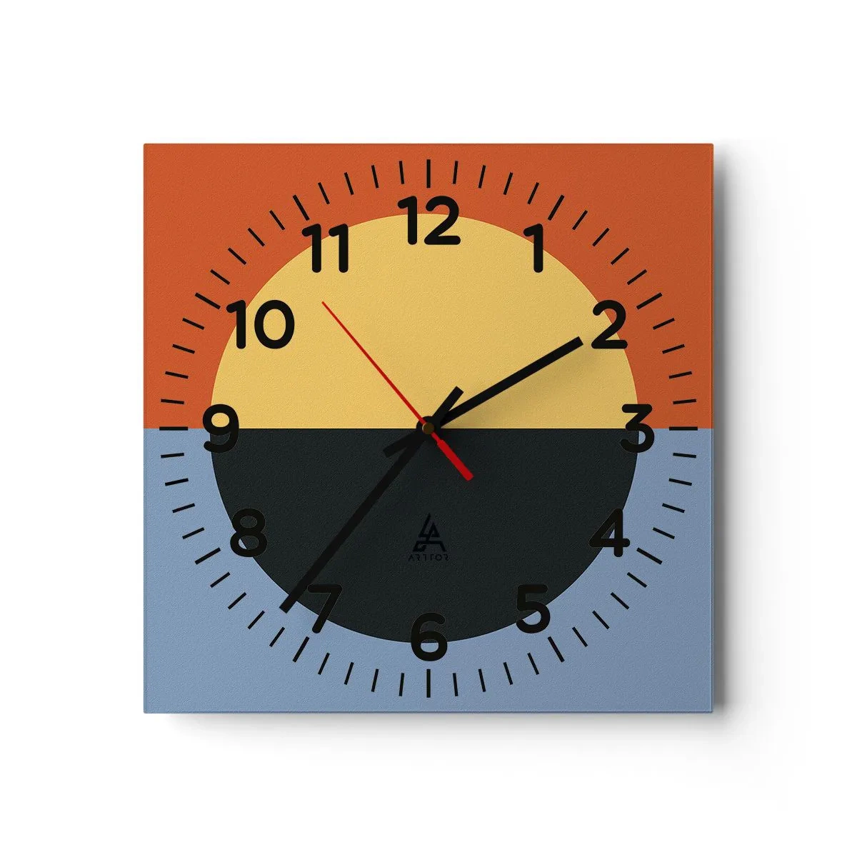 Wandklok - Klok - Een compositie van warmte en koelte - 30x30 cm