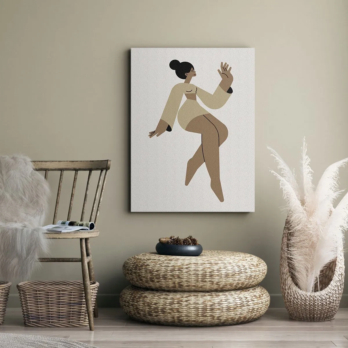 Schilderen op canvas - Een sierlijke vorm - 45x80 cm