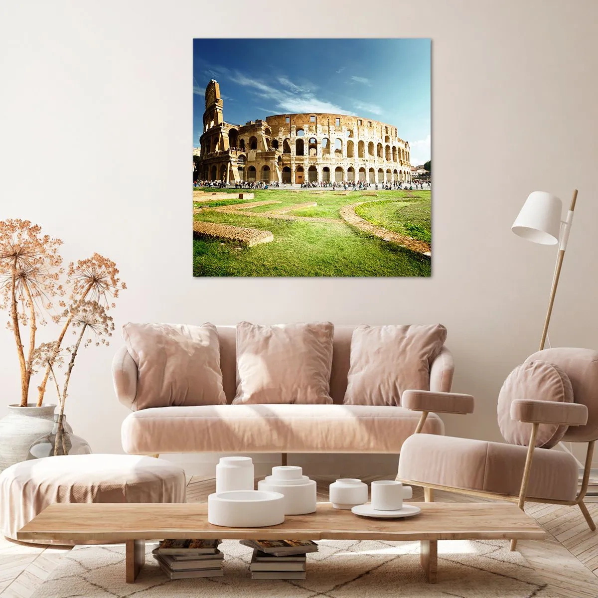 Schilderen op canvas - We kunnen nog steeds het gekletter van het geweer horen - 70x70 cm