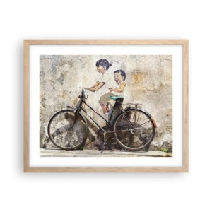 Een poster in een licht eiken lijst - Waar of niet waar? - 50x40 cm