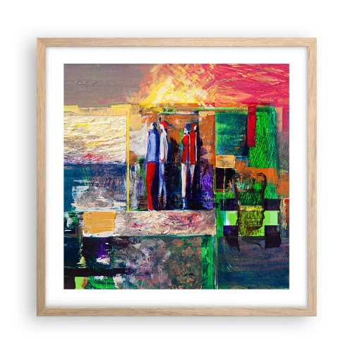 Een poster in een licht eiken lijst - Relaties en emoties - 50x50 cm