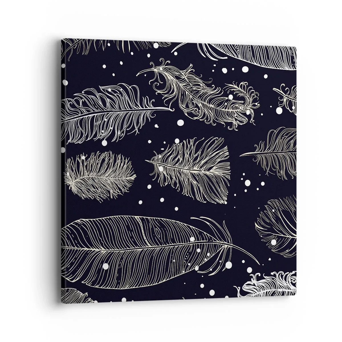 Schilderen op canvas - Gevederde kant - 40x40 cm