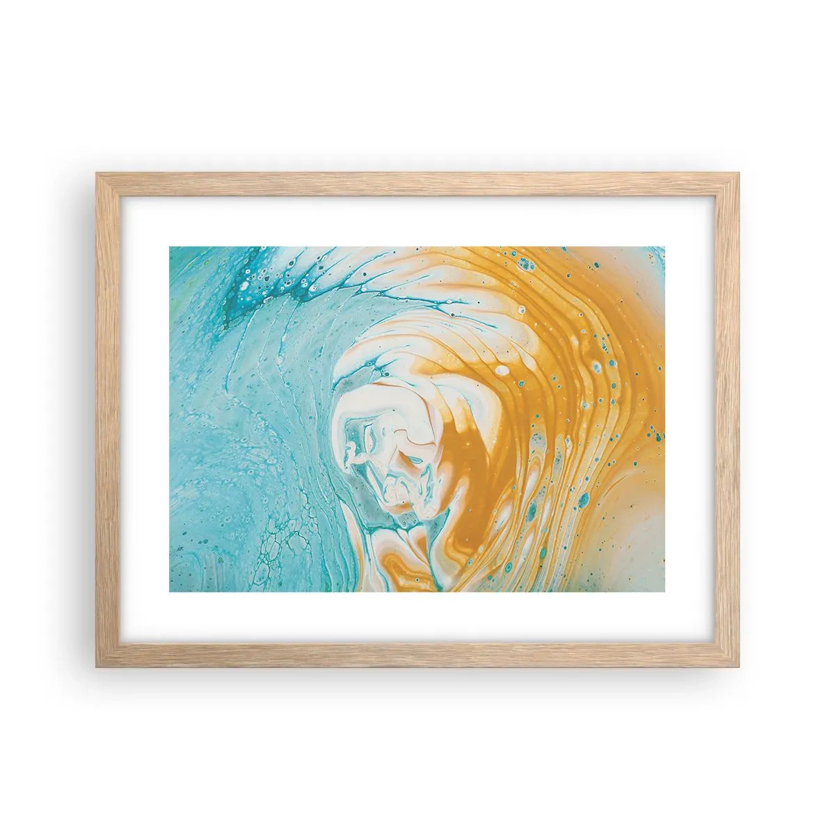 Een poster in een licht eiken lijst - Pastel werveling - 40x30 cm