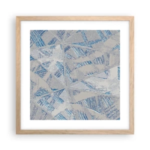 Een poster in een licht eiken lijst - In een blauwgrijs labyrint - 40x40 cm