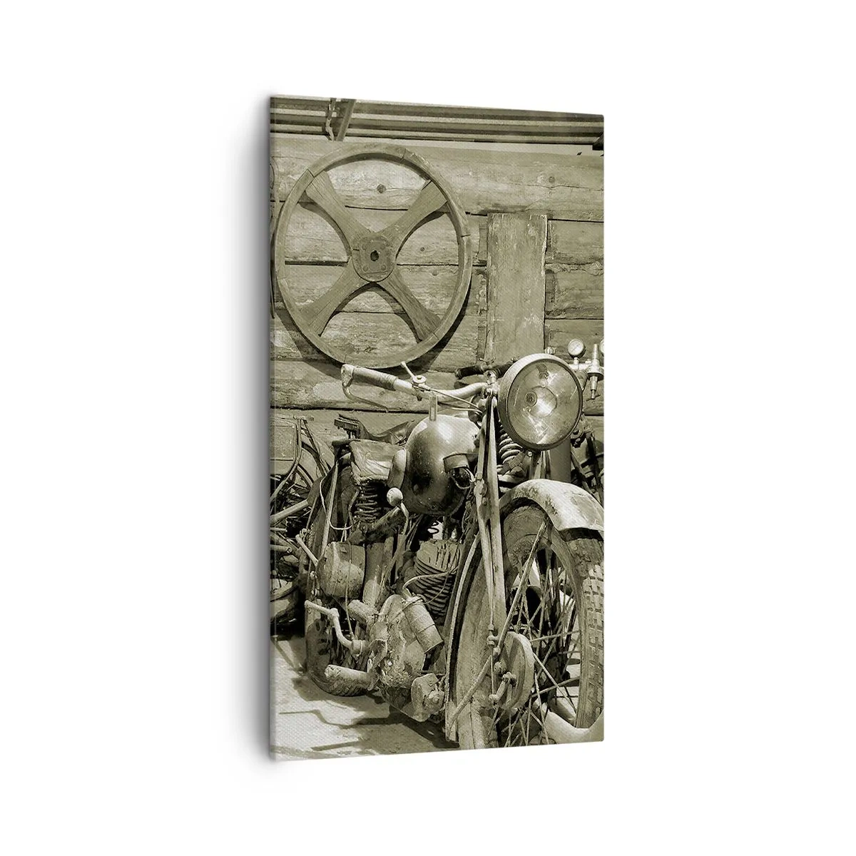 Schilderen op canvas - In de schuur van oom Władek - 45x80 cm